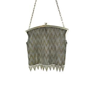 Herringbone Vintage Metal Mesh Bag Light Repair Needed